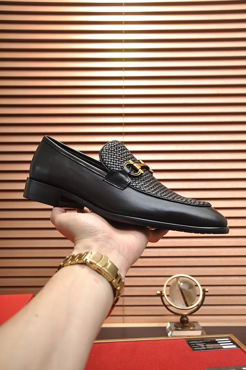 Men's shoes 💰560💶[Ferragamo/Ferragamo] The latest model in the counter. Original imported high-quality cowhide with open sides + imported 🐂 cowhide lining, original luxury metal buckle + original combination outsole. Comparative and stress-free 38--45 (customized for 45)